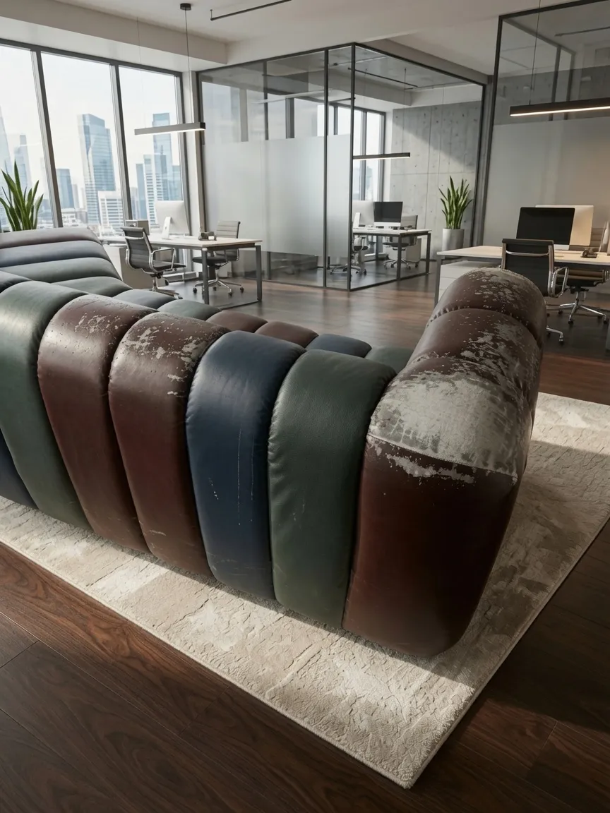 Sillón de oficina antes de la restauración